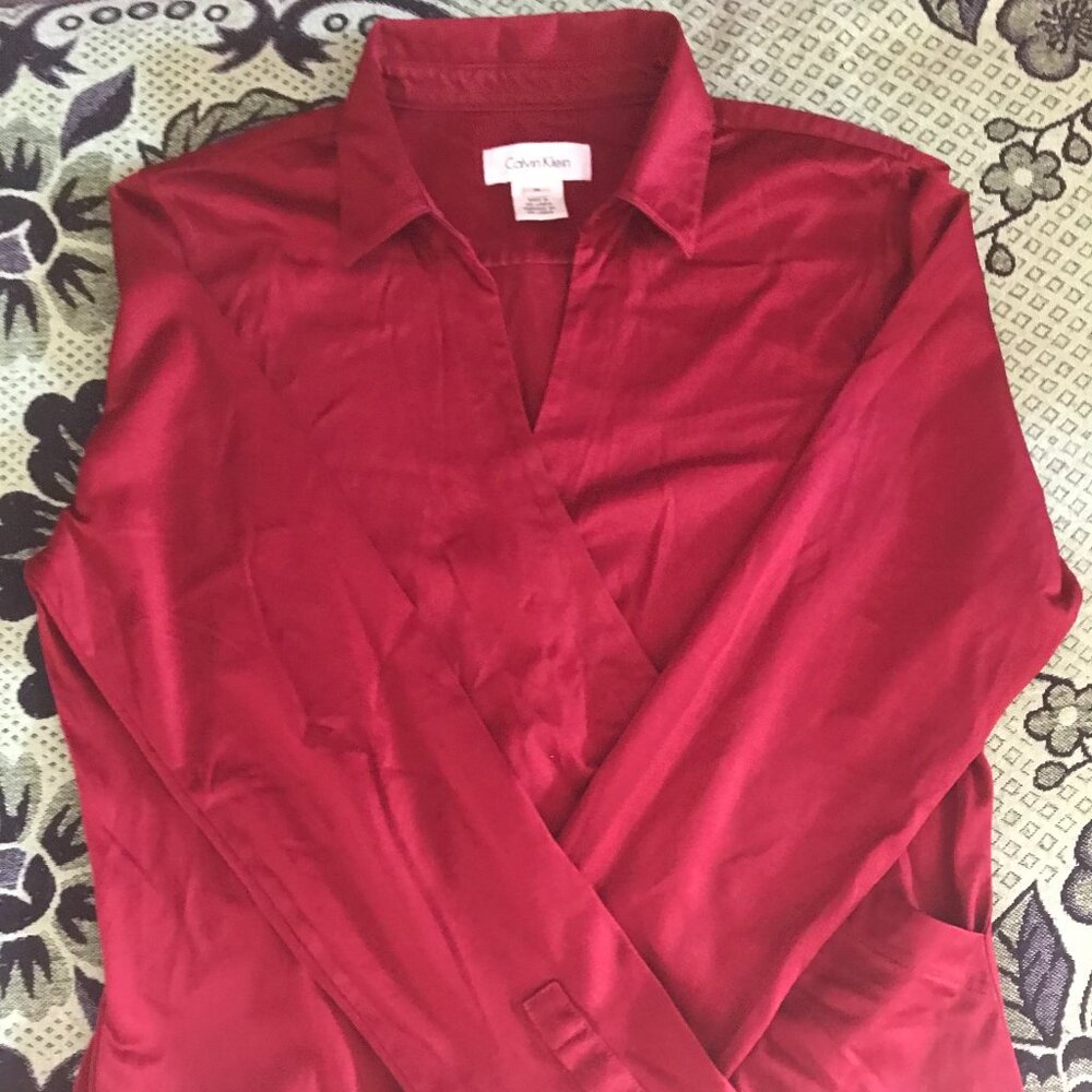 Calvin Klein Women's Long Sleeve Wrapped Top